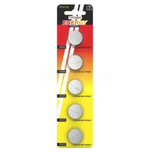 Элемент питания CR2025 литевый (уп. блитер 5шт) Трофи ENERGY POWER