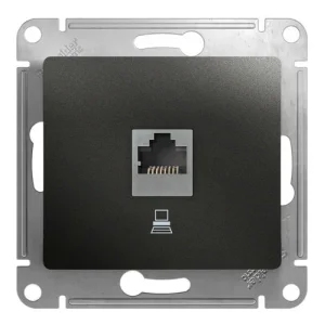 Механизм розетки компьютерной 1-м Glossa RJ45 кат.5E антрацит Systeme Electric GSL000781K