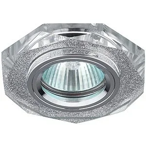 Светильник точечный ЭРА DK5 СH/SL декор стекло многогранник MR16,12V/220V, 50W, GU5,3 зеркальный/хром*