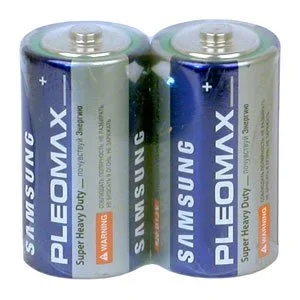 Элемент питания R20 алкалиновый (уп.спайка 2шт) Samsung Pleomax*