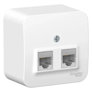 Розетка компьютерная 2-местная ОП BLANCA RJ45 кат.5e белый Systeme Electric BLNIA045451