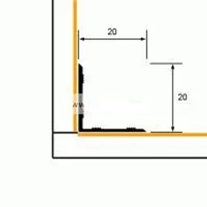 Порог АПУ 009 алюминиевый 900*20*20 мм угловой внутренний (14-дуб деревенский)