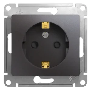 Механизм розетки одноместный СП Glossa 16А IP20 250В с заземл. механизм графит GSL00134 Systeme Electric