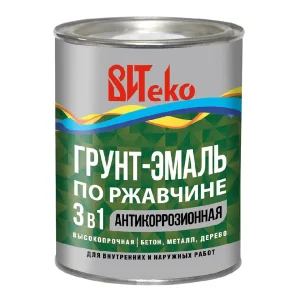 Грунт-эмаль по ржавчине 3 в 1 белая 0,8кг ВИТЕКО
