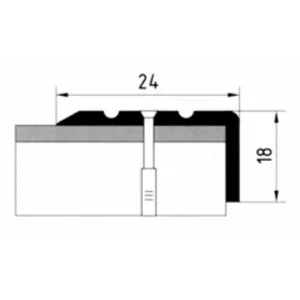 Порог АПУ 003 алюминиевый 900*24*18 мм угловой (17-ель)