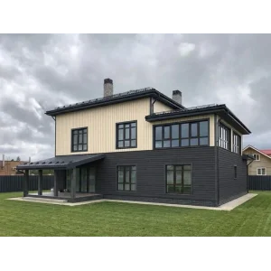 М/сайдинг Квадро брус (GL) Принт Элит Молочное дерево TwinColor толщина 0,45мм, размер 0,34*0.5 м.п. (в пленке)