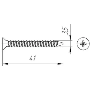Саморезы пот/г по металлу (мелкая резьба) 3,5x41 оксид (уп 200шт) ведро №2