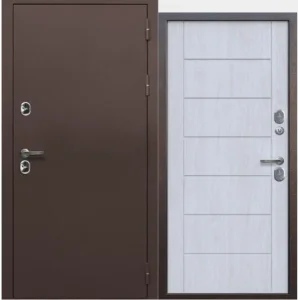Дверь мет. FERRONI ISOTERMA 860х2050 "Пр" Металл медный антик/астана милки МДФ (с терморазрывом)