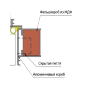 Комплект дверной коробки PROFILO PORTE для ПХ-0 РЕВЕРС Инвизибл АЛ кромка хром,2 петли Krona Koblenz K8000, 2250,Л