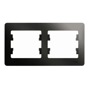 Рамка двухместная Glossa горизонт. антрацит Systeme Electric GSL000702