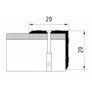 Порог АПУ 005 алюминиевый 900*20*20 мм угловой наружный (01-серебро)
