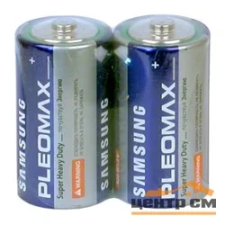 Элемент питания R20 алкалиновый (уп.спайка 2шт) Samsung Pleomax*