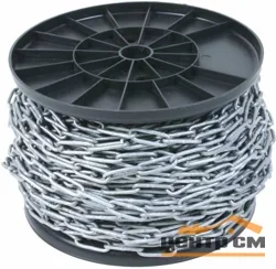 Цепь сварная длиннозвенная оцинкованная DIN 763 D3 мм ( катушка 50м )
