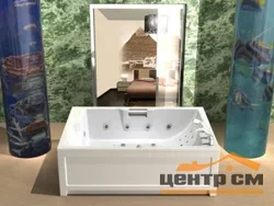 Ванна AQUATEK "Дорадо" 190х130 с гидромассажем (пн с фронт.экраном),с каркасом