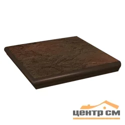Клинкер Paradyz Семир коричневая ступень наружная с капиносом структурная 33*33*1,1