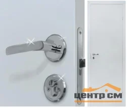 Дверь OLOVI Финка белая крашенная ГОСТ без четверти, глухая 70 (коробка лам 2,5шт, замок ШЛОСС 2014, петли-бабочка)