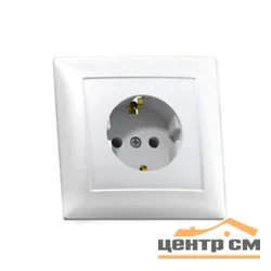 Розетка 1-местная СП Селена с заземлением, белая РС16-370