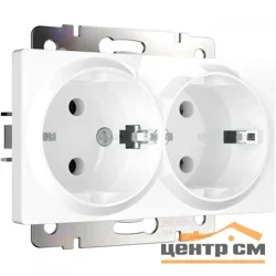 Розетка 2-местная СП Werkel с заземлением, белая, WL01-SKG-02-IP20 / W1172001