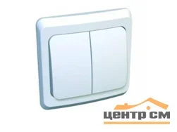 Механизм выключателя двухклавишный СП Этюд 10А бел. SE ВС10-002В Systeme Electric