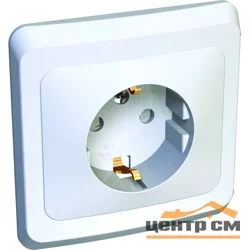 Розетка 1-местная СП Этюд 16А с заземл. бел. Systeme Electric PC16-003-B