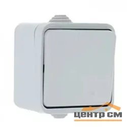 Выключатель одноклавишный ОП Прага 10А IP44 бел. ЕКF EKV10-021-10-44