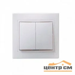 Выключатель двухклавишный СП Кварта 10А IP20 бел. ВС10-2-0-КБ IEK EVK10-K01-10-DM