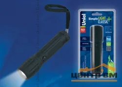 Фонарь ручной Uniel Стандарт «Simple light-classic plus», прорезиненный корпус, 0, 5 Watt LED, 3хААА, черный, S-LD038-С Black