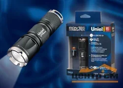 Фонарь ручной Uniel Премиум «Iron domination-185», алюминиевый корпус, XP-E {Q4} CREE LED, 1 х CR123A, черный, P-ML071-BB Black