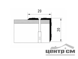 Порог АПУ 005 алюминиевый 900*20*20 мм угловой наружный (29 дуб бордо)