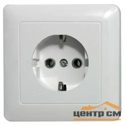 Розетка 1-местная СП Хит 16А с заземлением бел. Systeme Electric RS16-134-B