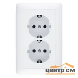 Розетка 2-местная СП Хит 16А 250В с заземл. без защ. шторок бел. Systeme Electric RS16-236-B