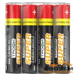 Элемент питания R03(ААА) алкалиновый (уп. спайка 4шт) ТРОФИ SUPER HEAVY DUTY Zinc