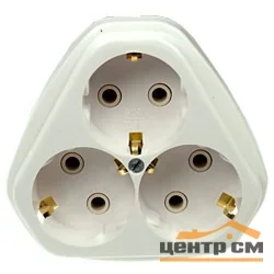 Розетка 3-местная СП с заземлением РС10/16-835 Кунцево 5929
