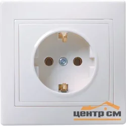 Розетка 1-местная СП Кварта 16А РС10-3-КБ с заземлением IP20, IEK ERK14-K01-16-DM