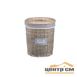Корзина овальная высокая "Лён", 39L*27W*45H, серый