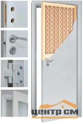 Дверь OLOVI Финка белая крашенная с четвертью, глухая М8 (745х2050, коробка лам 2,5шт, замок ШЛОСС 2014,петли FT-65)