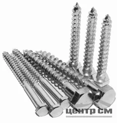 Шуруп шестигранная головка 10х80 цинк DIN 571 (пакет 10шт) Глухарь