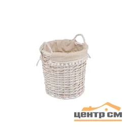 Корзина бельевая круглая с ручками "Колокольчик" M, DIA33*33/40H, белый