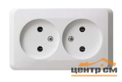 Розетка 2-местная ОП Этюд 16А без заземл. бел. Systeme Electric PA16-005B