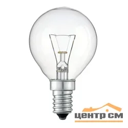 Лампа накаливания 60Вт E14 230В 660Лм шар прозрачный ЛОН Россия*