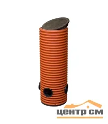 Колодец дренажный смотровой Ду 315/271, h=1 м, 4 отвода, Ø160мм (чёрный) (с крышкой и дном)