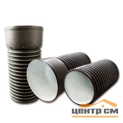 Труба канализационная гофрированная двухстенная FD-Plast D 230/200 с раструбом L-6м, черная, SN6
