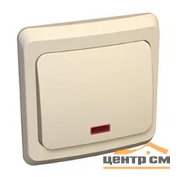 Выключатель одноклавишный СП Этюд 10А с индикатором крем. SE ВС10-005K Systeme Electric