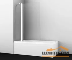 Шторка стеклянная для ванной WasserKraft Berkel 1100(700+400)х1400, распашная, двухстворчатая, арт.48P02-110