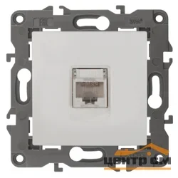 Розетка информационная СП (RJ45) Эра22 Elegance белый, арт.14-3107-01