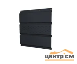 Софит металлический перфорация по центру RAL 7024 (мокрый асфальт), 0.45мм Grandline, 0.365*3м