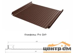 Кликфальц Pro Gofr NEW Grand Line 0,5мм оцинкованный(Тип), 0.517*м2