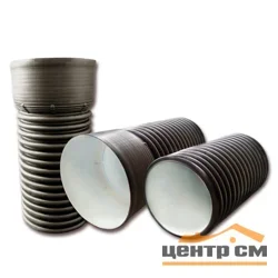 Труба канализационная гофрированная двухстенная FD-Plast D 200/171 с раструбом L-6м, черная SN8