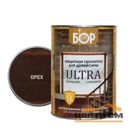 Пропитка защитная БОР ULTRA тонирующая алкидная глянцевая ОРЕХ 0,75кг