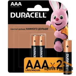 Элемент питания LR03(ААА) алкалиновый 1,5v (уп. блистер 2шт) Duracell BASIC CN